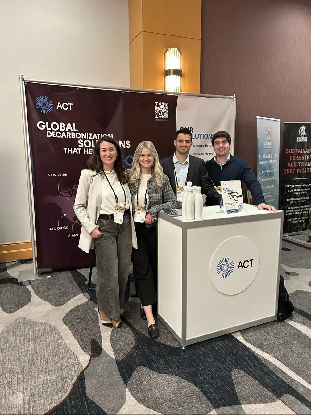 Green Project team members at the ACT Group booth during GreenBiz 2026 in Phoenix, Arizona
