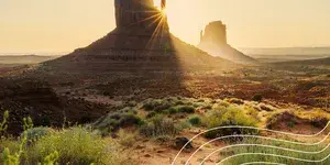 Sunset on landscape