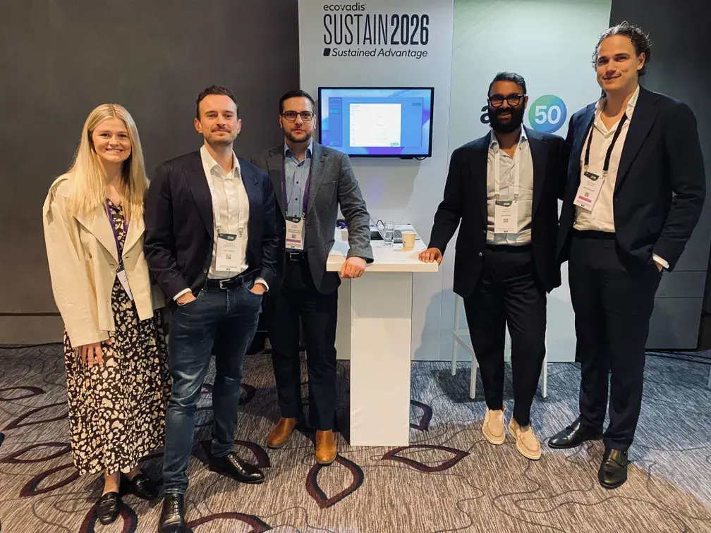 Mirazada Karabegovic and Gian-Luca van Leer of Green Project Technologies with ACT Group colleagues at EcoVadis Sustain 2026