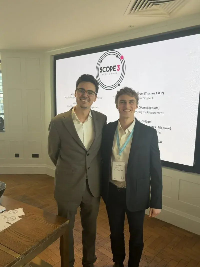 Ian Hind and Josh Lowe of Green Project Technologies at Scope 3 Strategy Days in London 2026