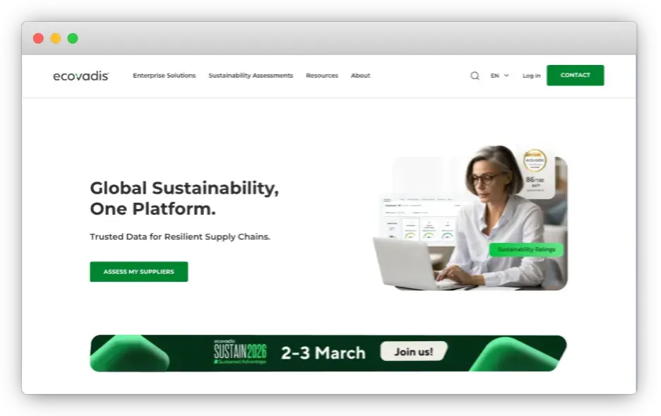 EcoVadis homepage