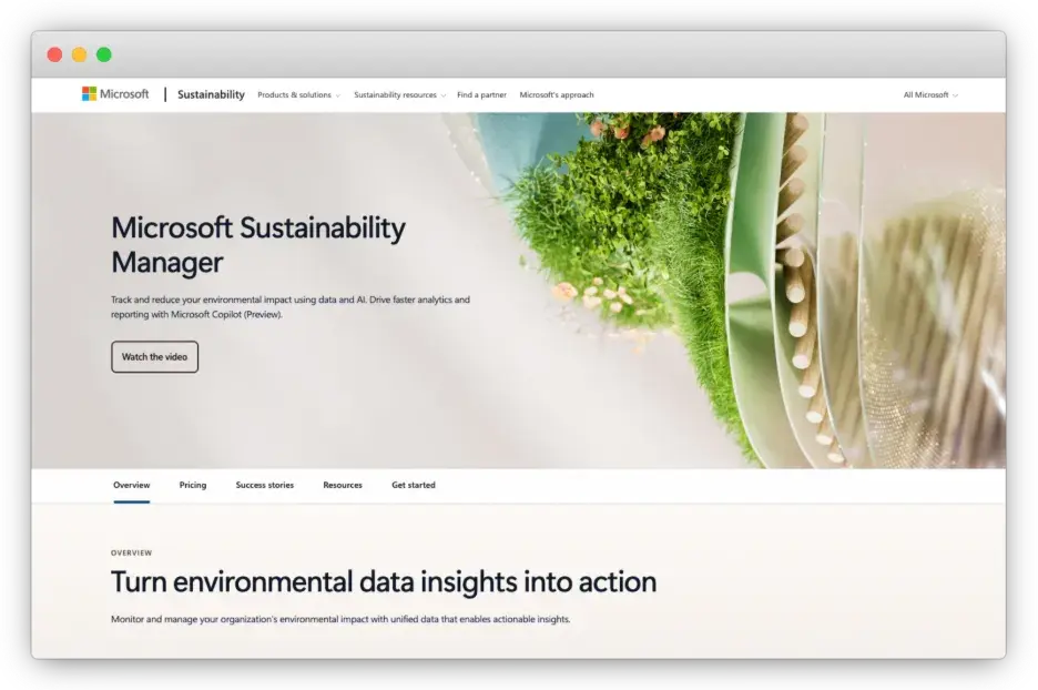 MSFT Sust Manager homepage