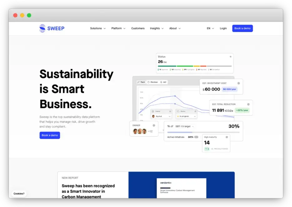 Sweep homepage